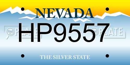 HP9557 Nevada License Plate