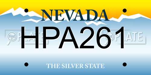 HPA261 Nevada License Plate