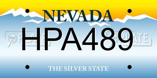 HPA489 Nevada License Plate