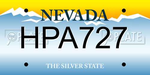 HPA727 Nevada License Plate