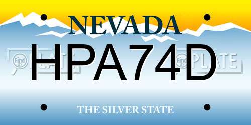 HPA74D Nevada License Plate