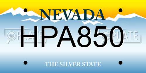 HPA850 Nevada License Plate