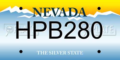 HPB280 Nevada License Plate