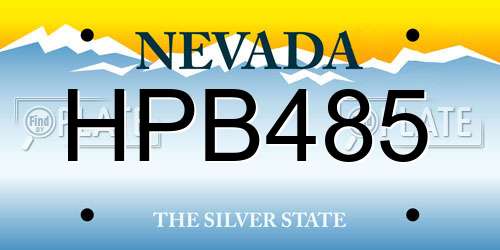 HPB485 Nevada License Plate