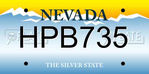 HPB735 Nevada License Plate