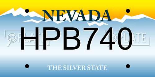HPB740 Nevada License Plate