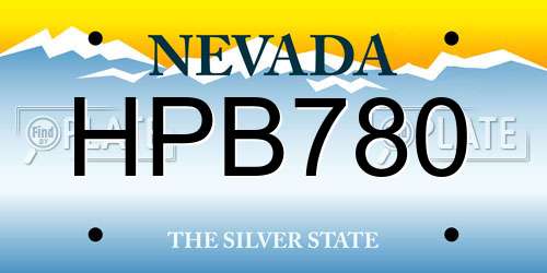 HPB780 Nevada License Plate