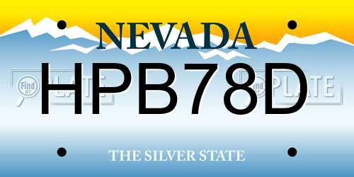 HPB78D Nevada License Plate