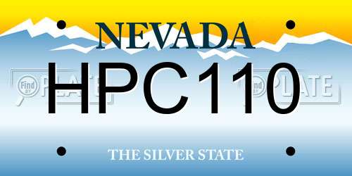 HPC110 Nevada License Plate