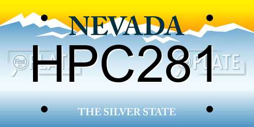 HPC281 Nevada License Plate