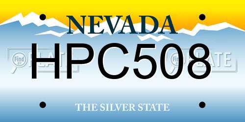 HPC508 Nevada License Plate