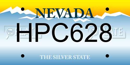 HPC628 Nevada License Plate