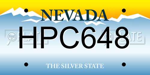 HPC648 Nevada License Plate