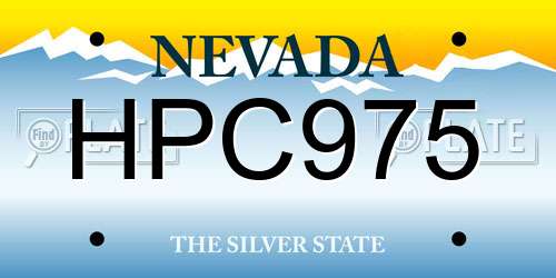 HPC975 Nevada License Plate