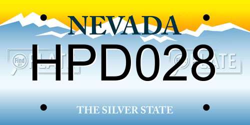 HPD028 Nevada License Plate