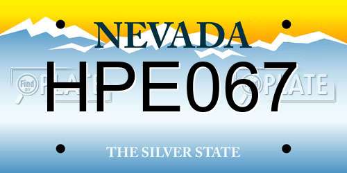 HPE067 Nevada License Plate