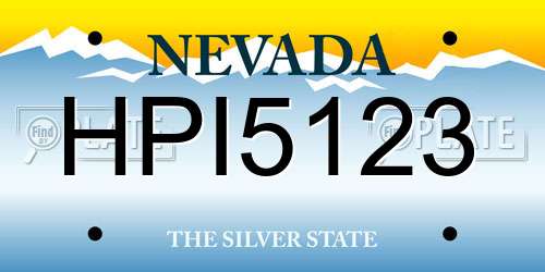 HPI5123 Nevada License Plate