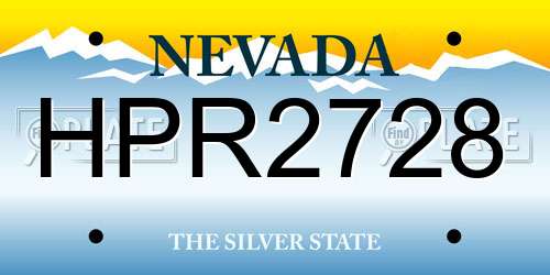 HPR2728 Nevada License Plate