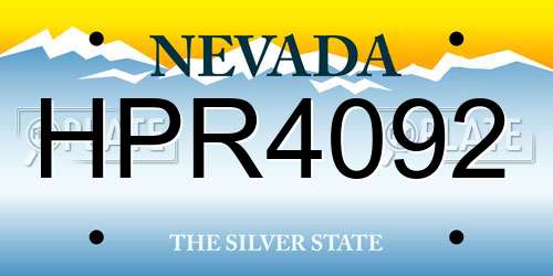 HPR4092 Nevada License Plate