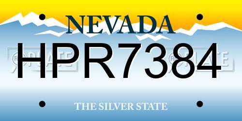 HPR7384 Nevada License Plate