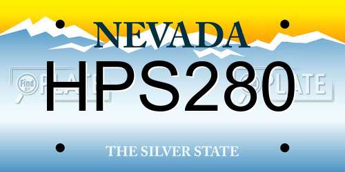 HPS280 Nevada License Plate