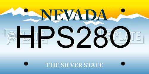 HPS28O Nevada License Plate