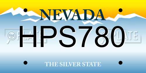 HPS780 Nevada License Plate
