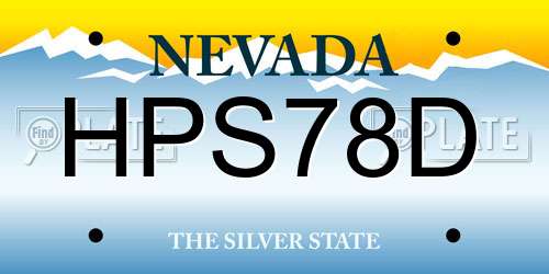 HPS78D Nevada License Plate