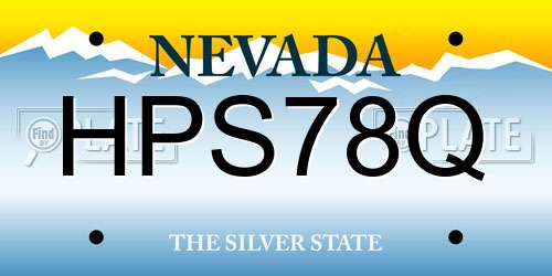 HPS78Q Nevada License Plate
