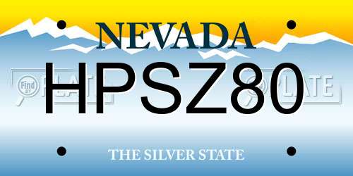 HPSZ80 Nevada License Plate