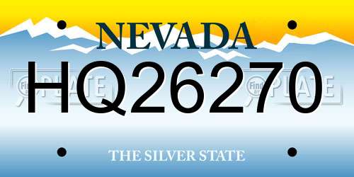 HQ26270 Nevada License Plate