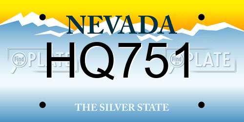 HQ751 Nevada License Plate