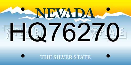 HQ76270 Nevada License Plate