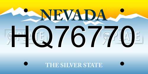 HQ76770 Nevada License Plate