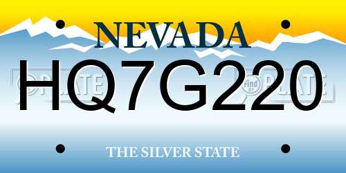 HQ7G220 Nevada License Plate