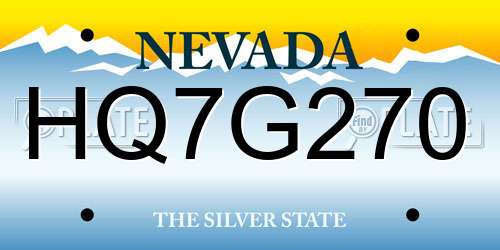 HQ7G270 Nevada License Plate