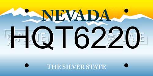 HQT6220 Nevada License Plate