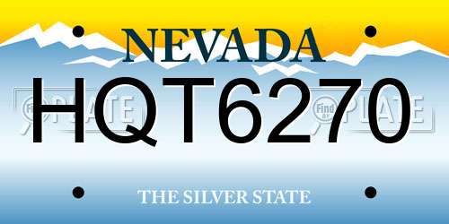 HQT6270 Nevada License Plate