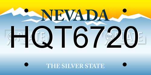 HQT6720 Nevada License Plate