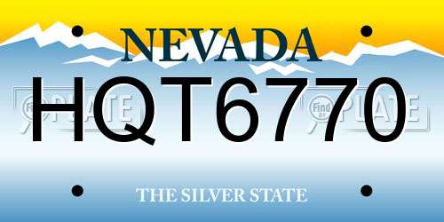 HQT6770 Nevada License Plate