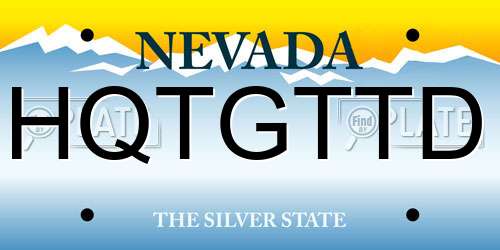 HQTGTTD Nevada License Plate