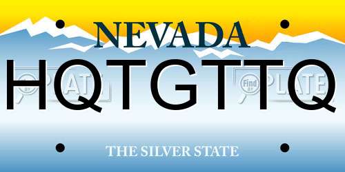 HQTGTTQ Nevada License Plate