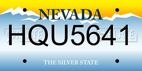 HQU5641 Nevada License Plate