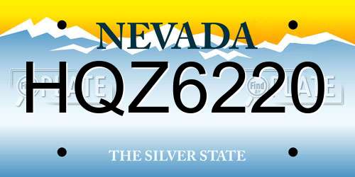 HQZ6220 Nevada License Plate