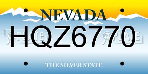 HQZ6770 Nevada License Plate