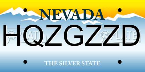 HQZGZZD Nevada License Plate