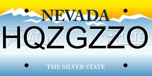 HQZGZZO Nevada License Plate