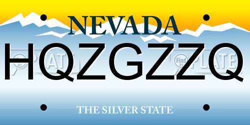 HQZGZZQ Nevada License Plate
