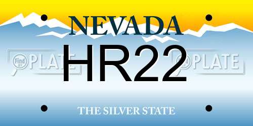 HR22 Nevada License Plate