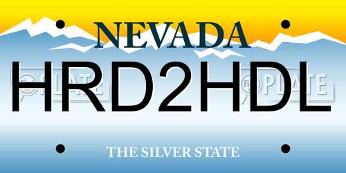 HRD2HDL Nevada License Plate